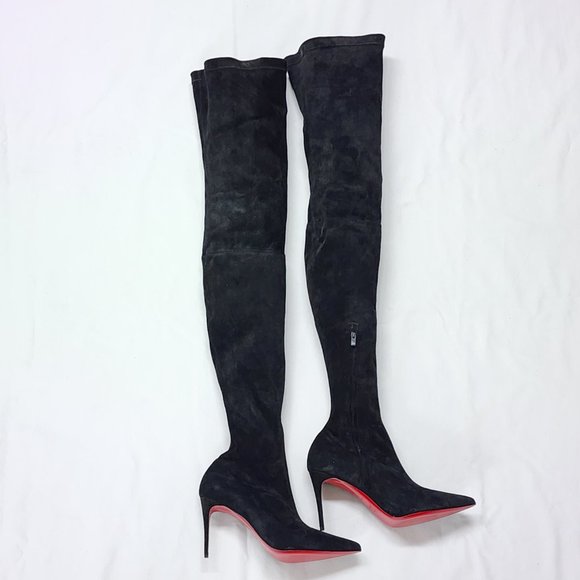 Christian Louboutin Kate Botta Alta Pointed Toe Over the Knee Suede Boot 38 - Picture 3 of 6